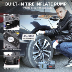 EFFIROSO tire inflator pump for on-the-go pressure