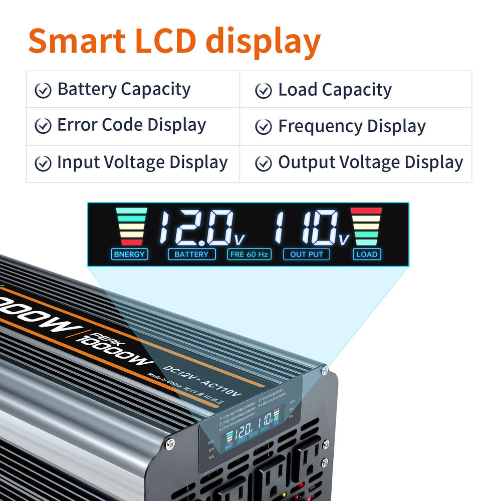 EFFORTWAY 12V to 110V output with four outlets