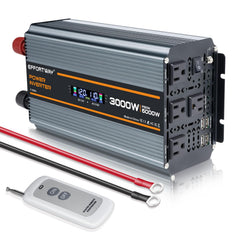 EFFORTWAY 3000W inverter front view powering RV essentials with stable 110V output.