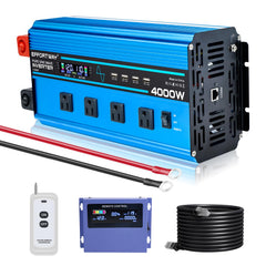 EFFORTWAY 4000W pure sine inverter front view for reliable off-grid camping power.