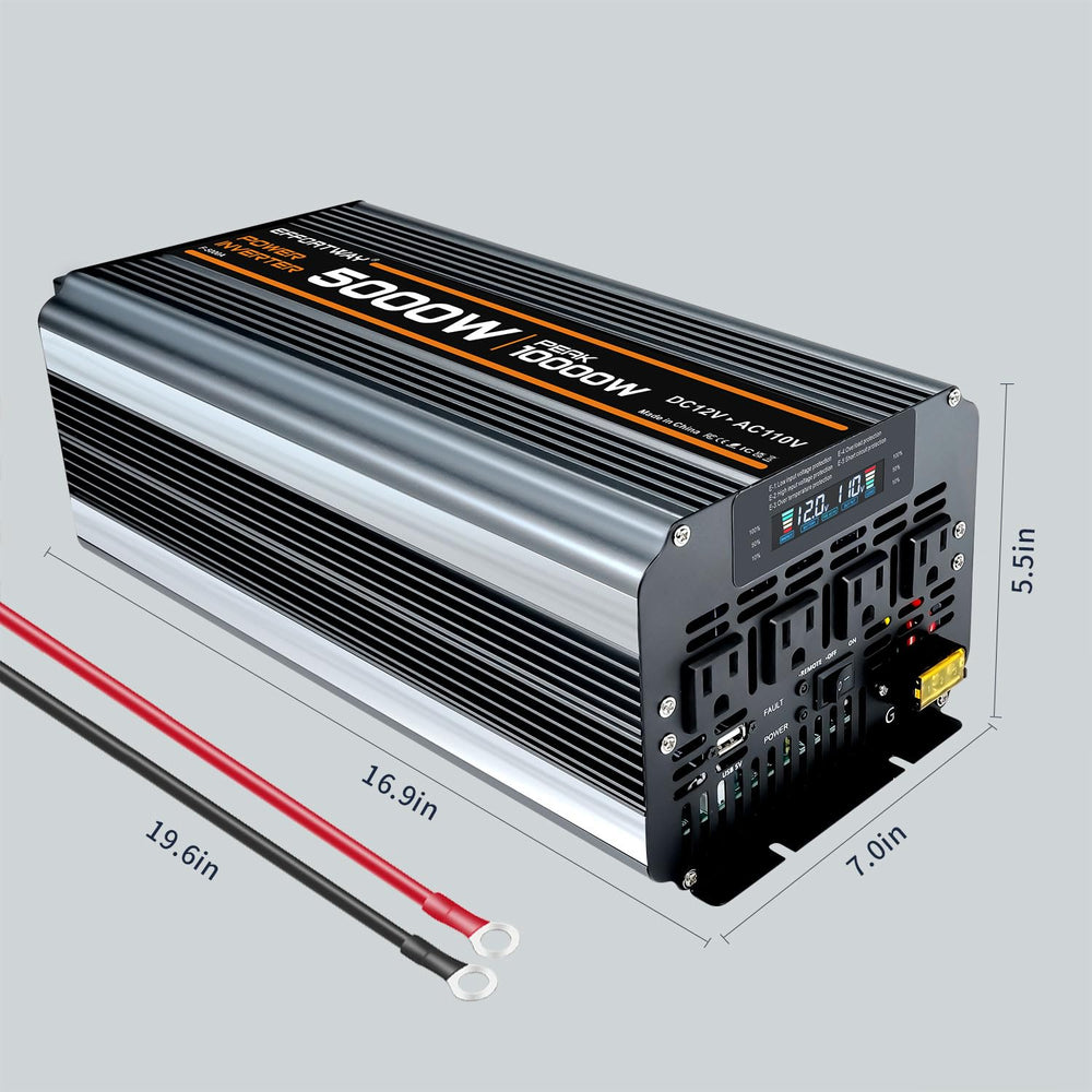 EFFORTWAY battery cables included with the inverter