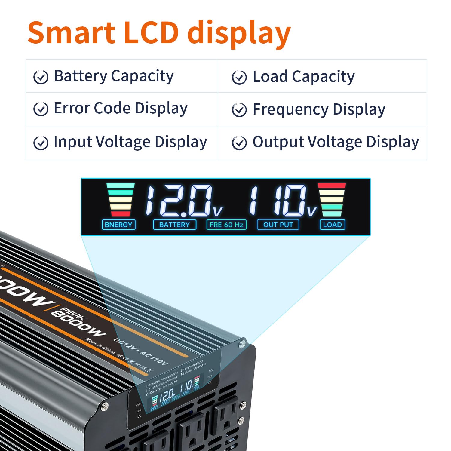 EFFORTWAY inverter suitable for indoor and outdoor use during camping