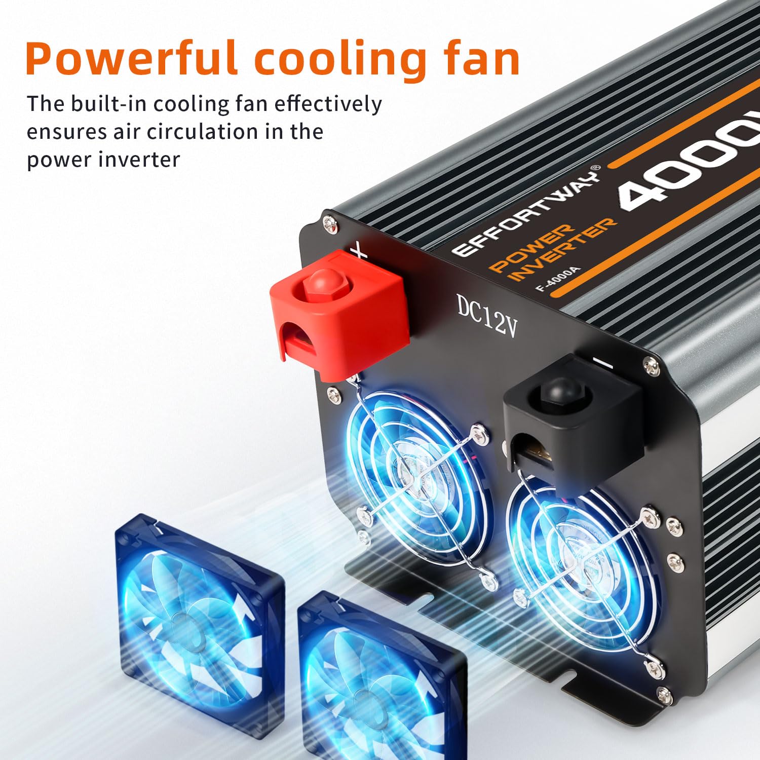 EFFORTWAY safety protections and cooling fan for overheating prevention