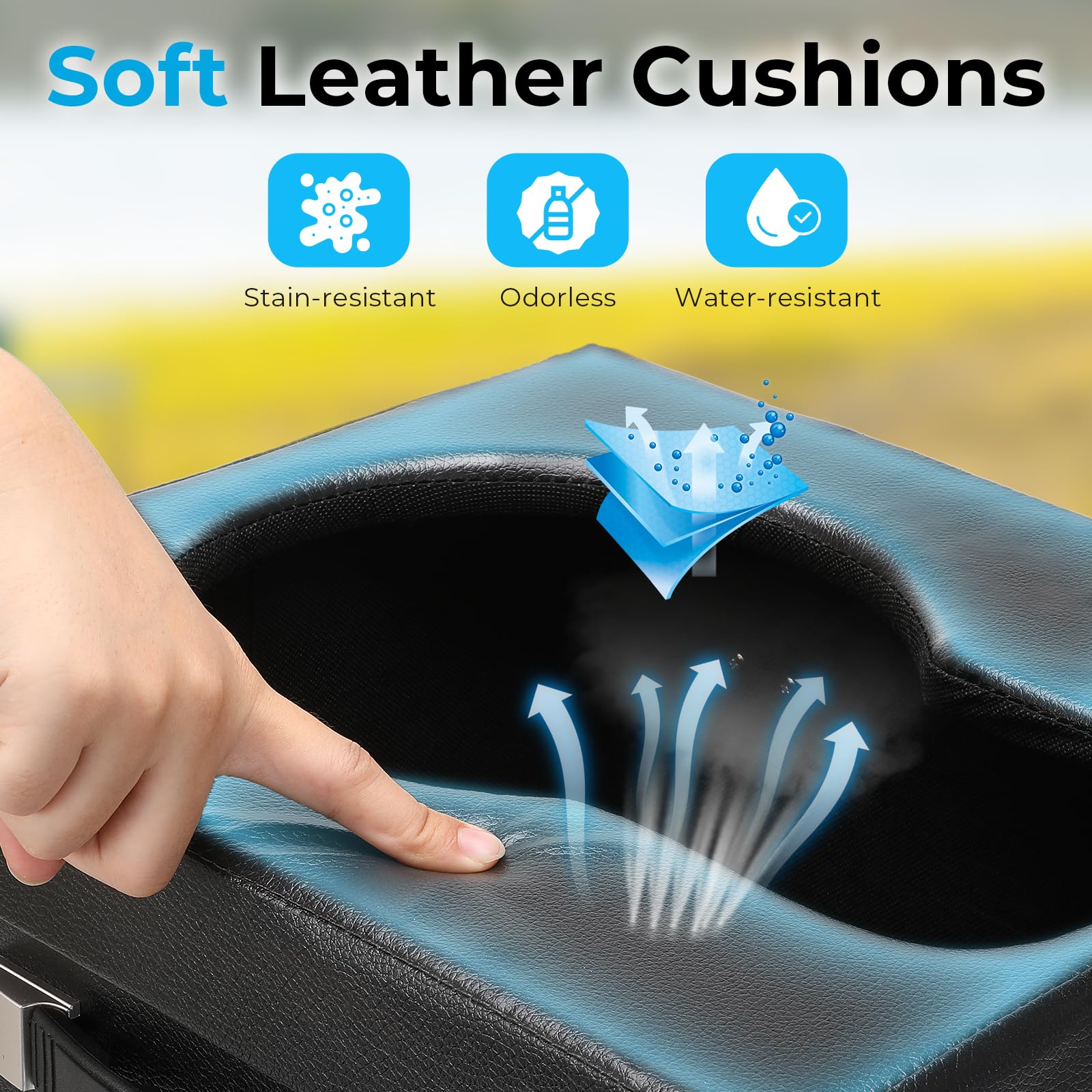 Eglotes XL portable toilet side pocket keeps wipes within reach