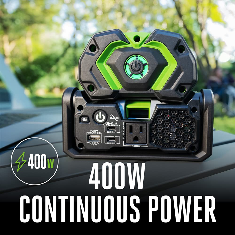 Nexus Escape 120V outlet and compact housing for on‑the‑go power.