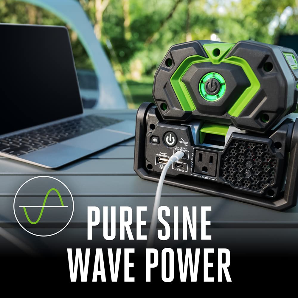 Pass-through charging feature powering devices while battery charges.