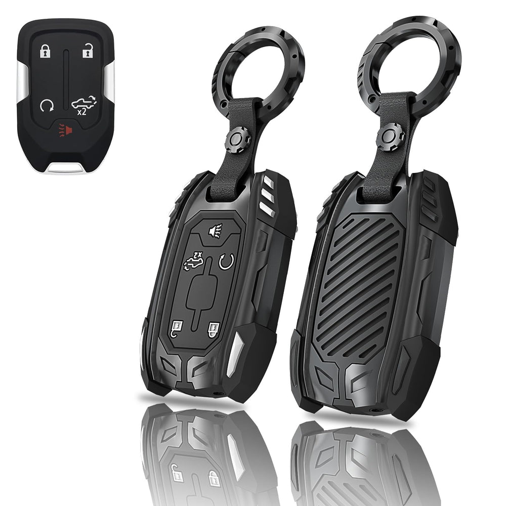 Egreat zinc alloy key fob cover for GMC Sierra front view protects keys with style