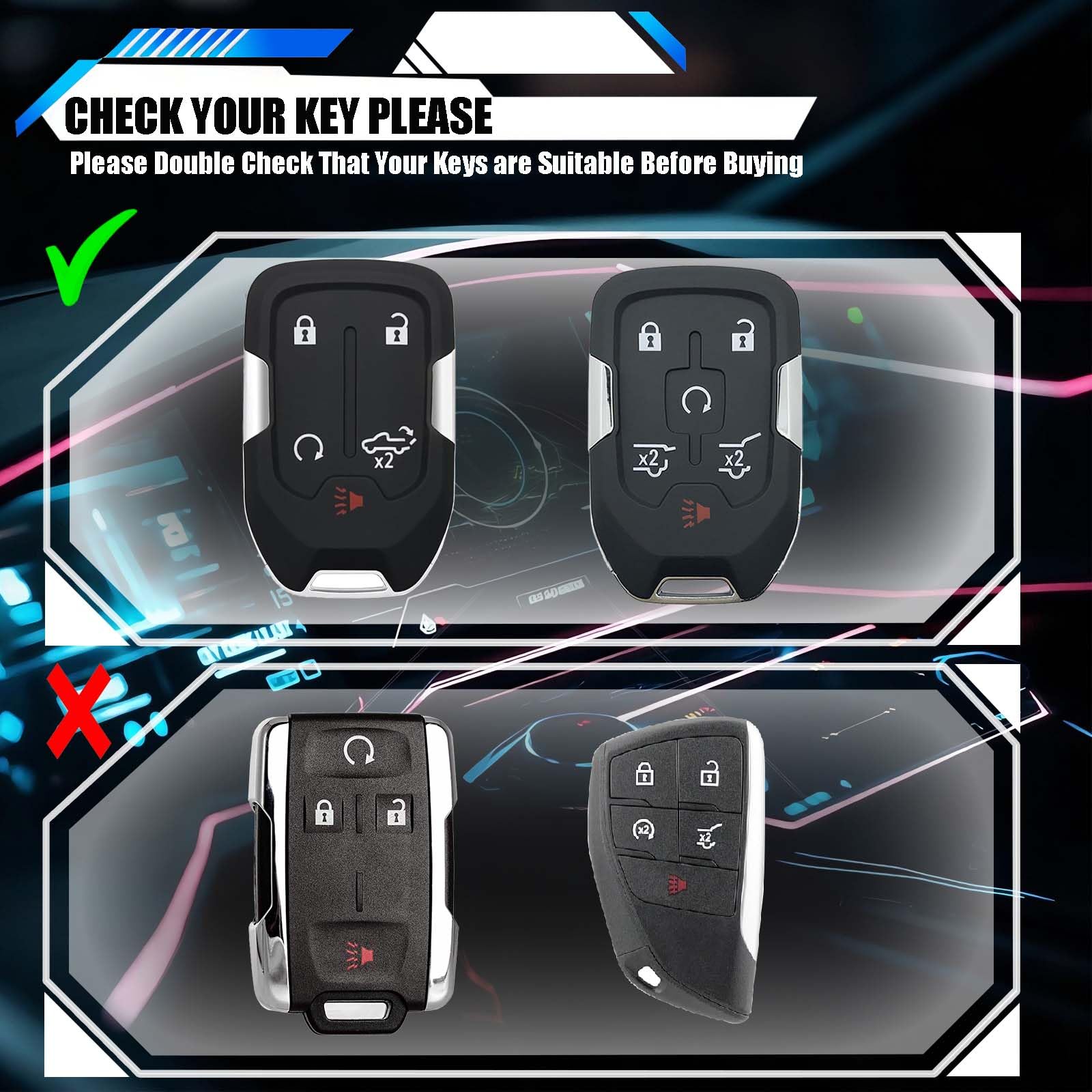 Egreat zinc alloy key fob cover side view enhances grip and durability for Silverado