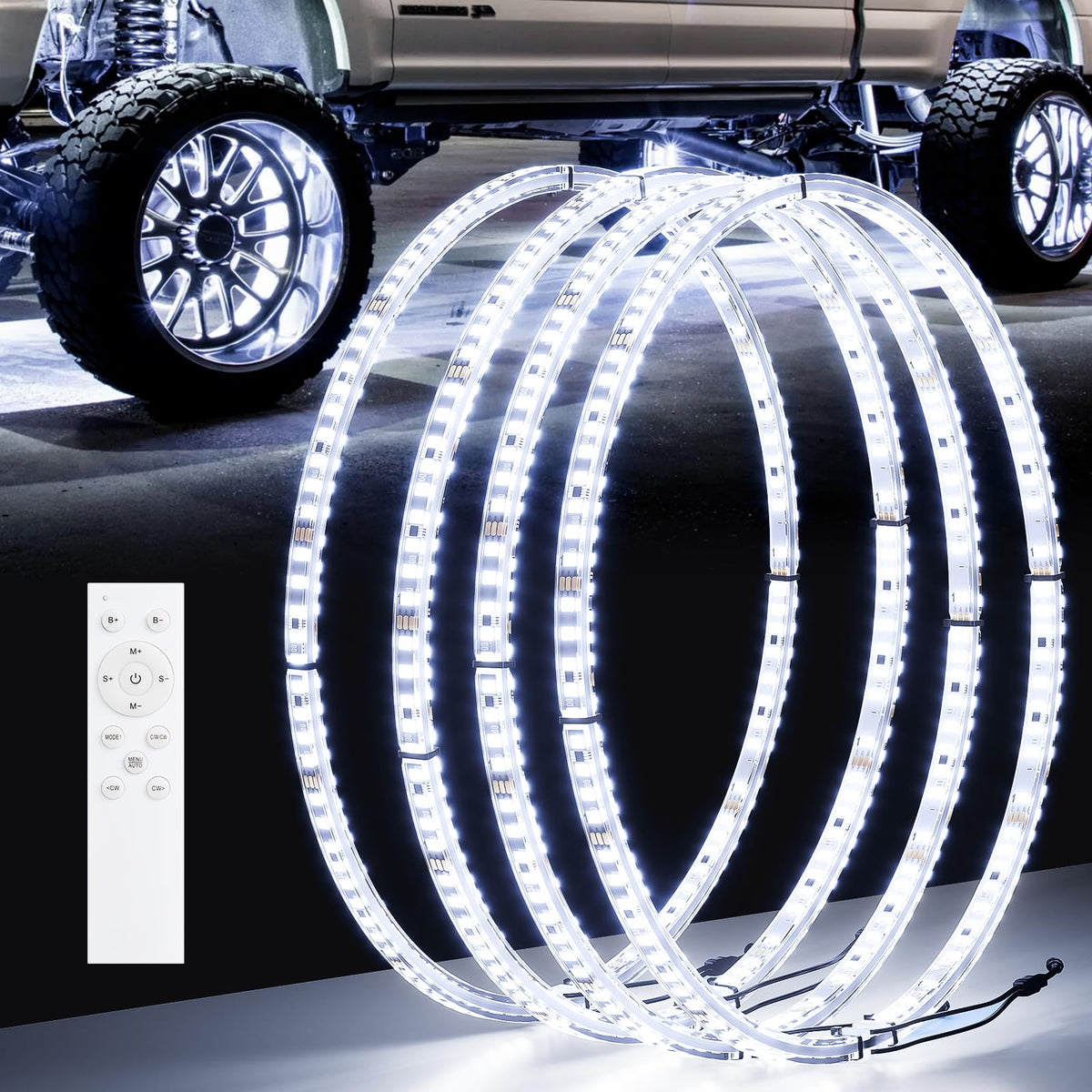 Ehaho 17-inch wheel light double-row glow for night visibility