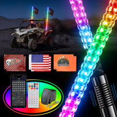 Ehaho 2pcs 5ft whip lights base assembly for rugged UTV use