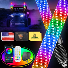 Ehaho Fat Whip Lights with spring base for durable off-road mounting and visibility.
