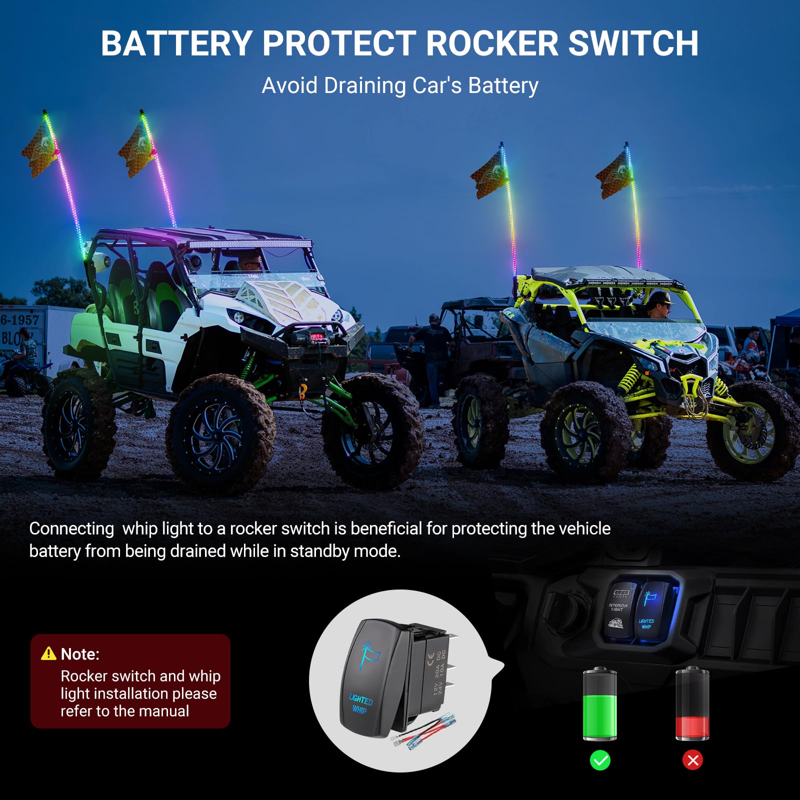 Ehaho offroad flags for easy identification and personality