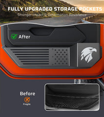 Ehaho Perfect-Fit Front Door Pocket ensures Wrangler JL/JLU compatibility with a clean look.