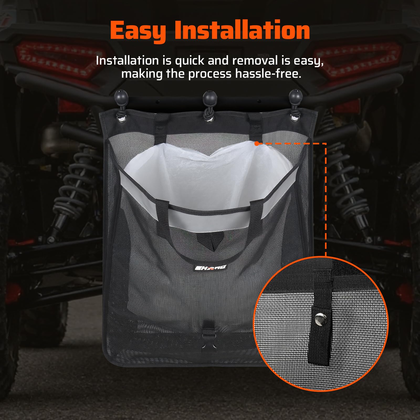Ehaho bag includes three heavy-duty ball bungees for stable attachment.