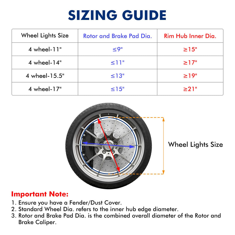 Ehaho wheel light easy installation on rotor dust shield