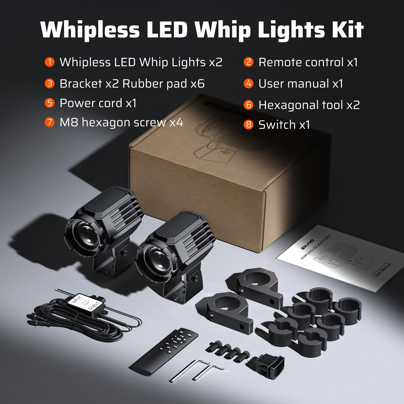 Ehaho Whipless LED light 1200m beam range for distant visibility