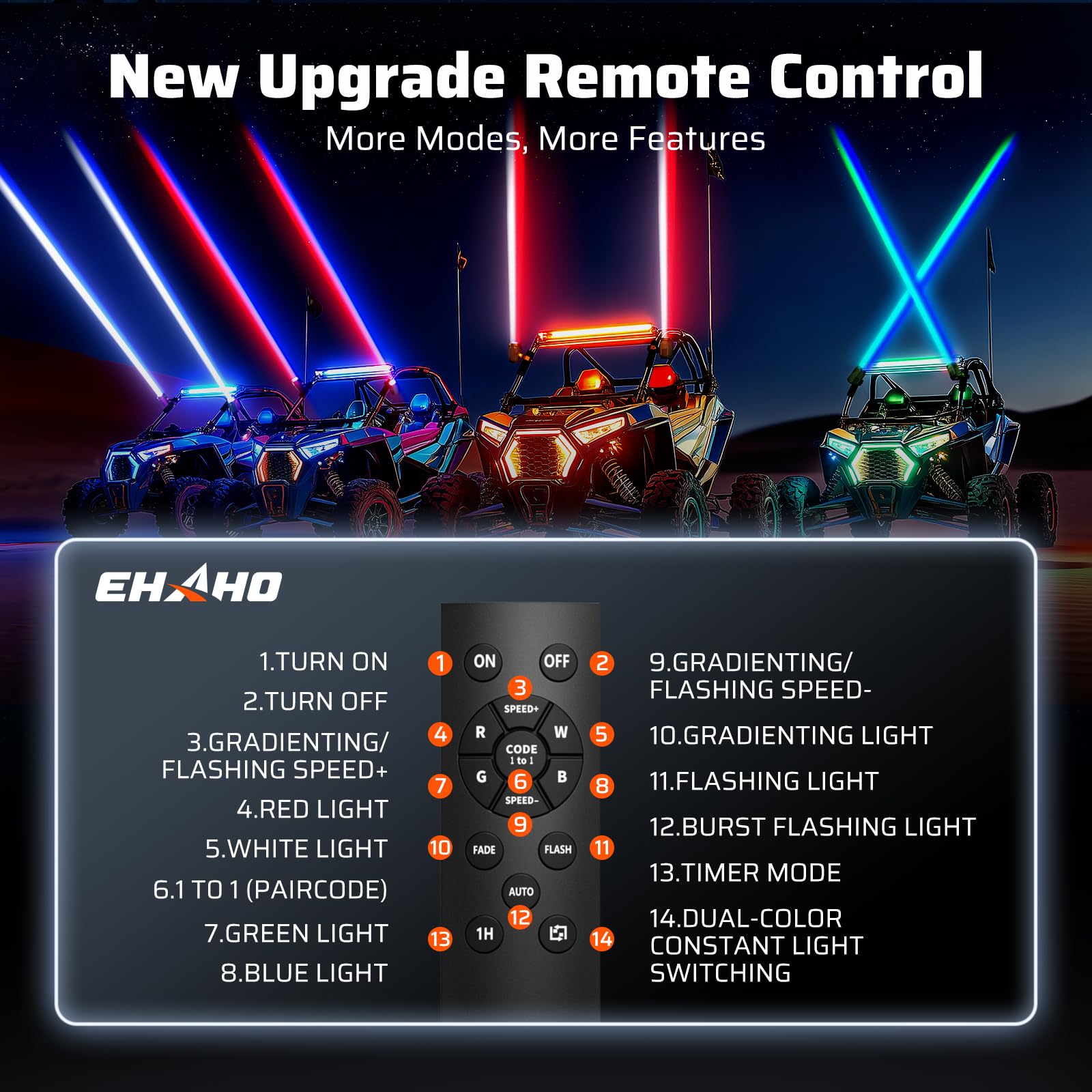 Ehaho Whipless LED light adjustable bracket for flexible aiming
