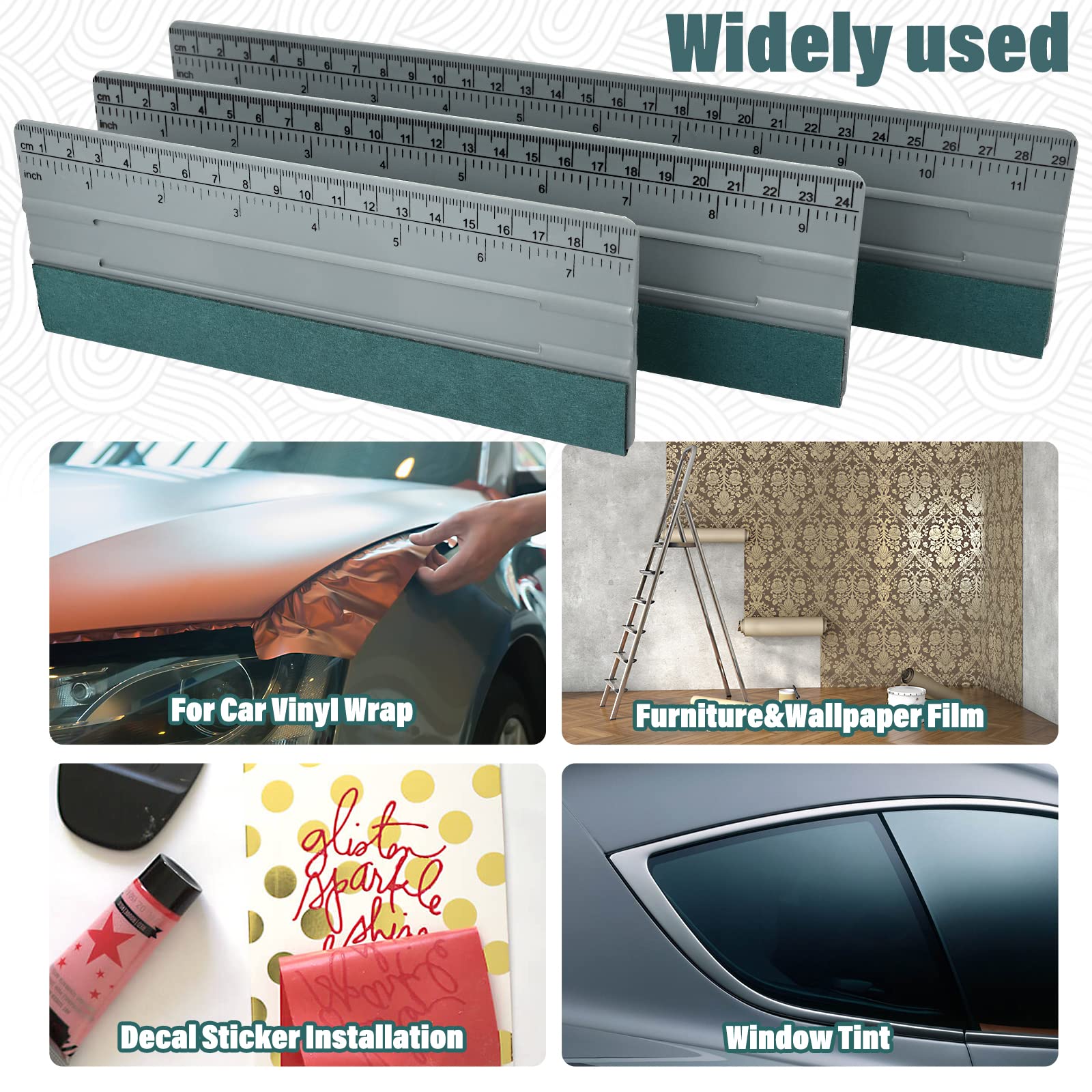 EHDIS 3-piece squeegee set highlights versatile sizes.