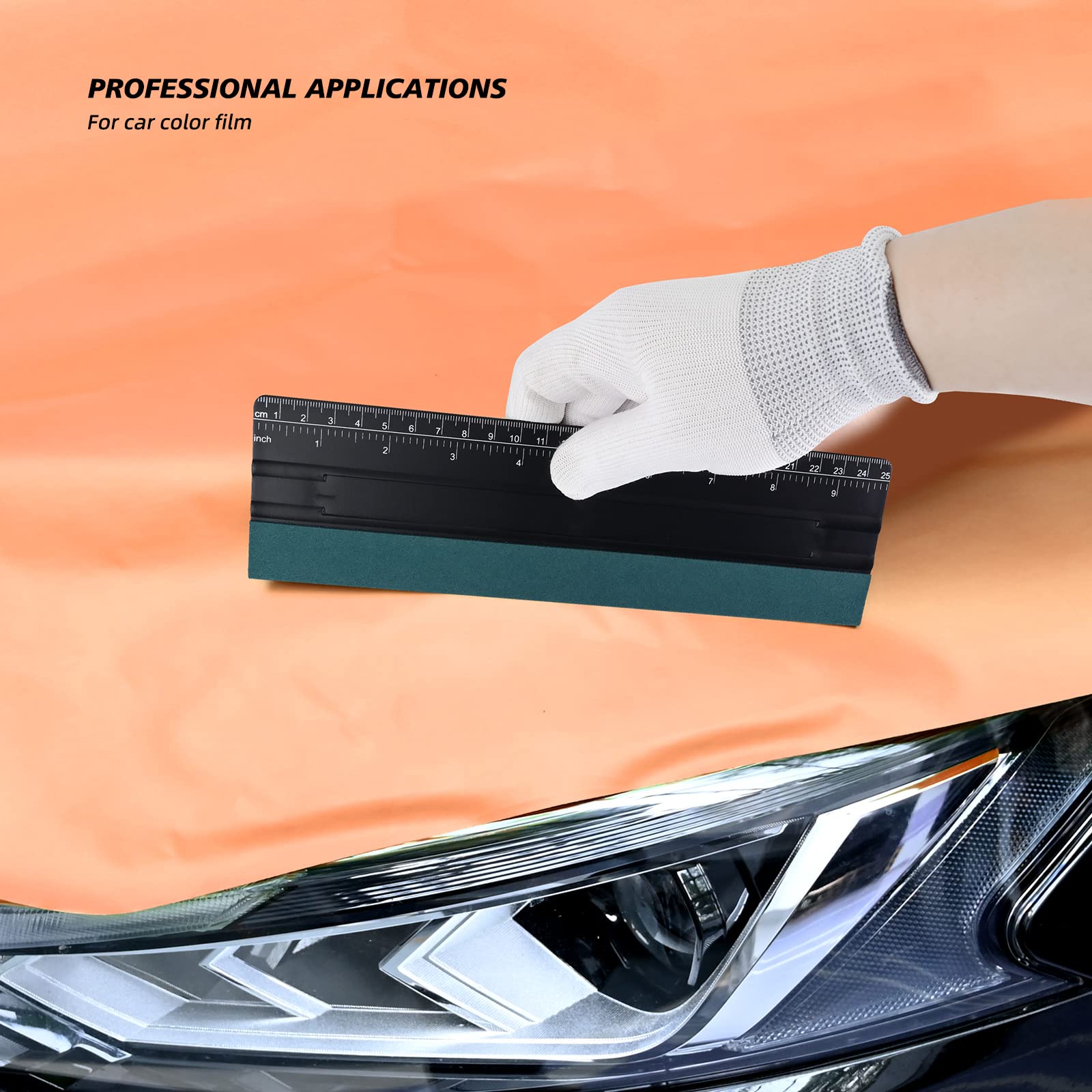 EHDIS car wrap squeegee for curved surfaces with steady pressure.