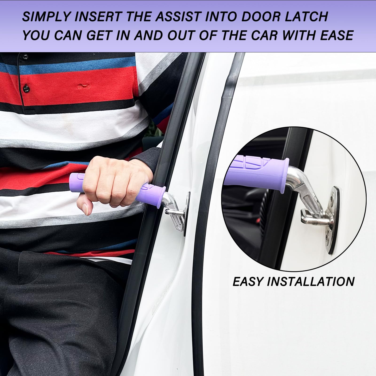 EILITWAY universal-fit auto grab bar fits most vehicles.