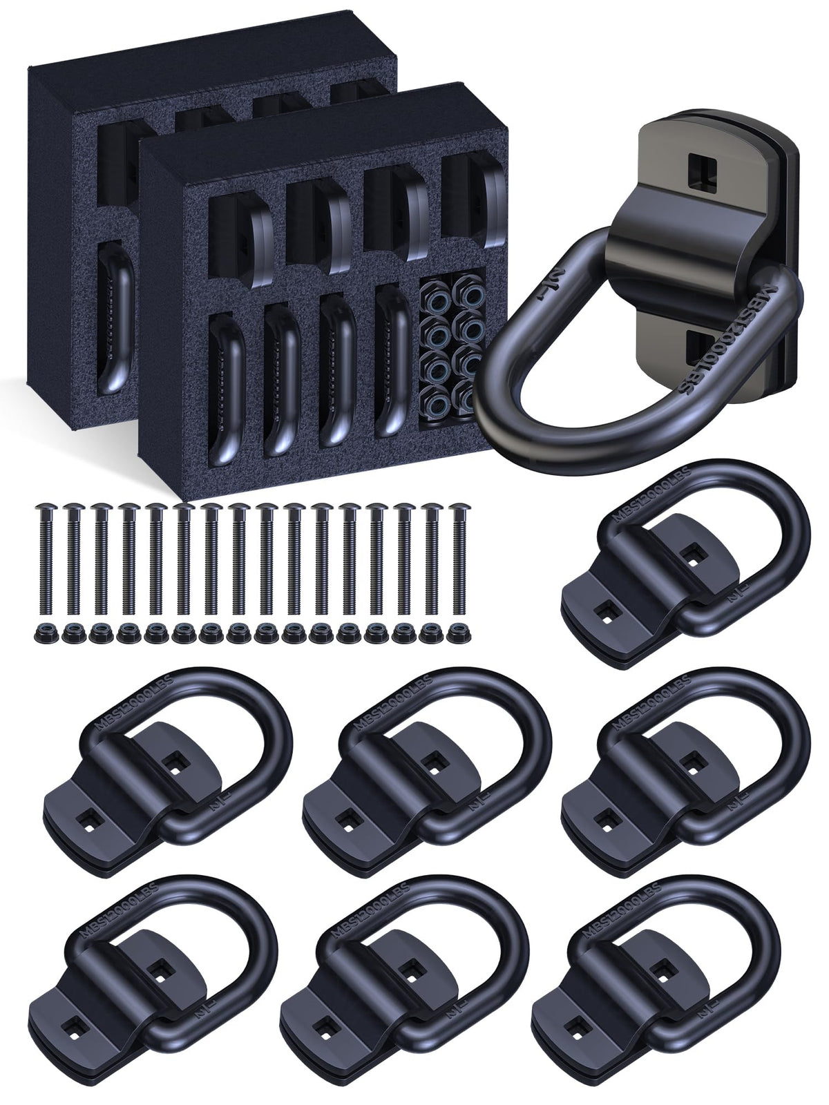 EilxMag bolt-on plate D-ring anchors secure trailer cargo.