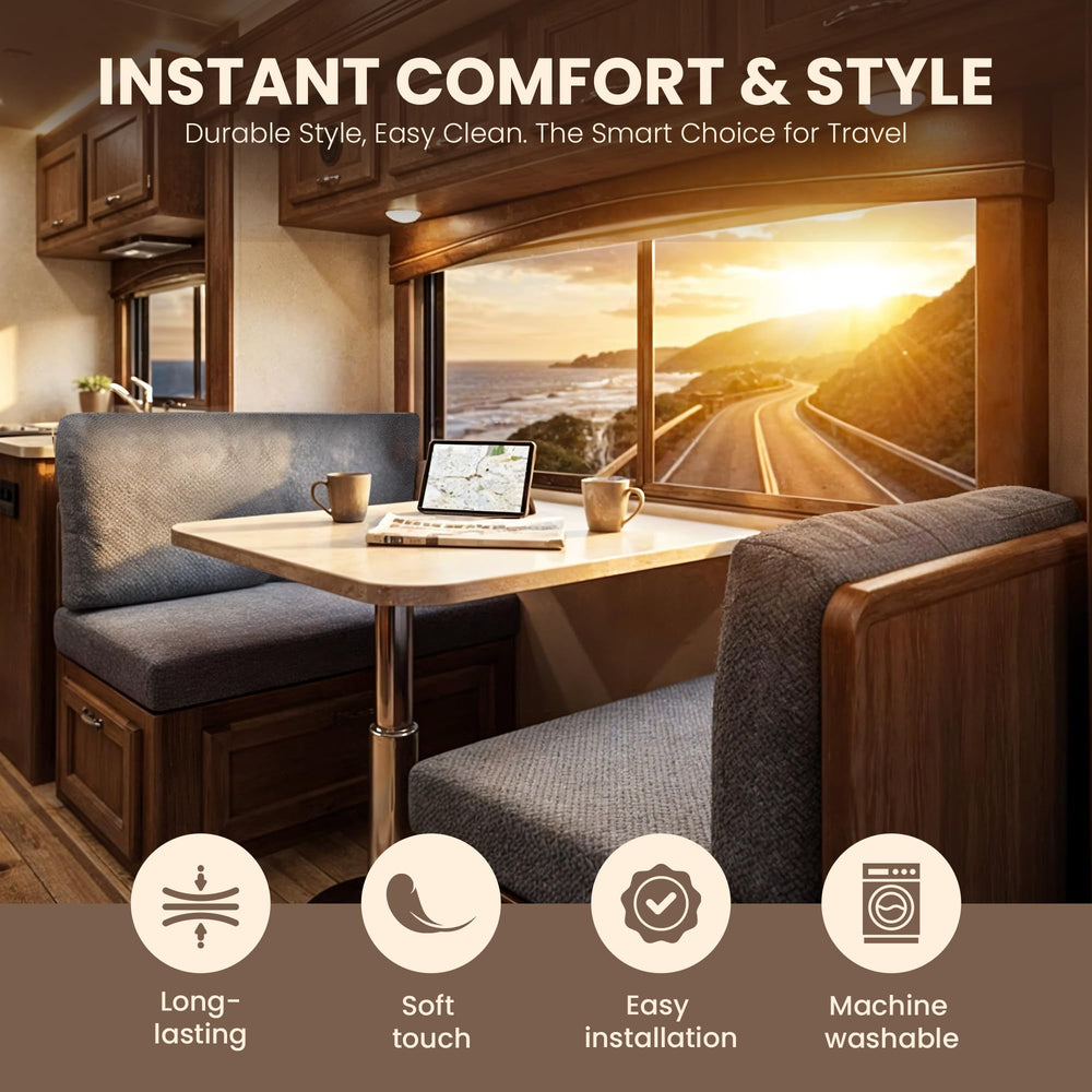 Eilyr RV dinette cushion cover 4-piece set provides complete booth refresh