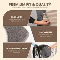 Eilyr RV dinette cushion cover drawstring system demonstrates easy tightening