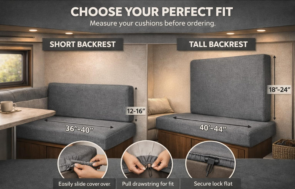 Eilyr RV dinette cushion cover seat back view highlights refreshed look