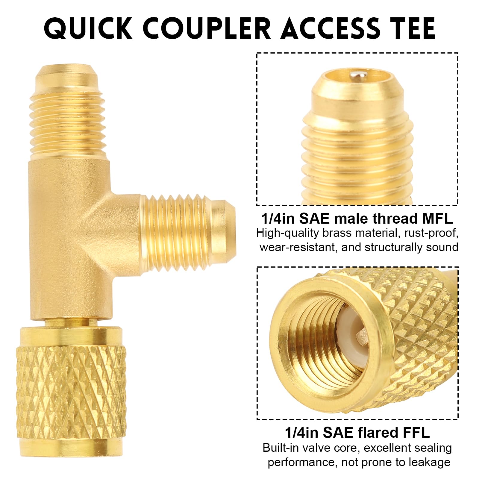 360-degree gauge interface on EINDER tee for flexible connections