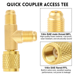 360-degree gauge interface on EINDER tee for flexible connections
