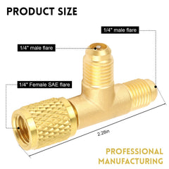 Brass EINDER tee features built-in valve core for efficient HVAC maintenance
