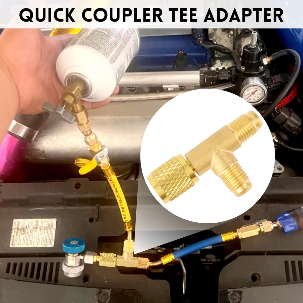 Compact EINDER tee ready for vacuum pump setups in HVAC work