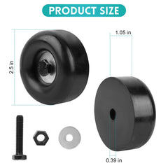 EINDER round rubber bumper with 2-5in diameter protects ramps from impact.