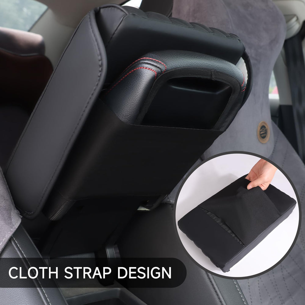 Einesin car armrest pad easy install with adjustable straps for universal fit.