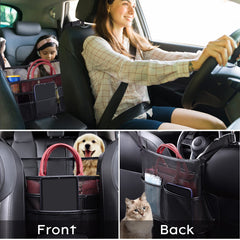 Eing car seat back organizer ipad-pocket keeps devices within easy reach.
