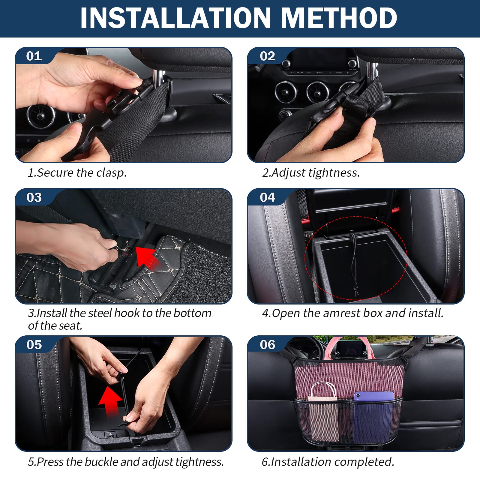Eing car seat back organizer water-bottle-pocket keeps hydration accessible.