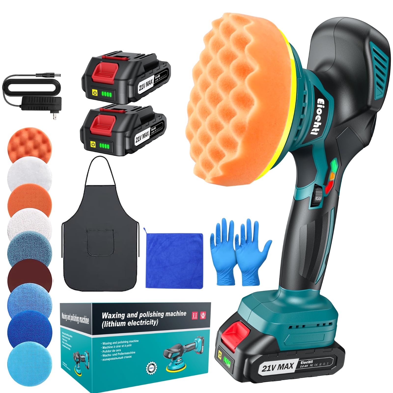 Eioehtl cordless car buffer polisher 6-inch head for easy scratch removal during detail sessions