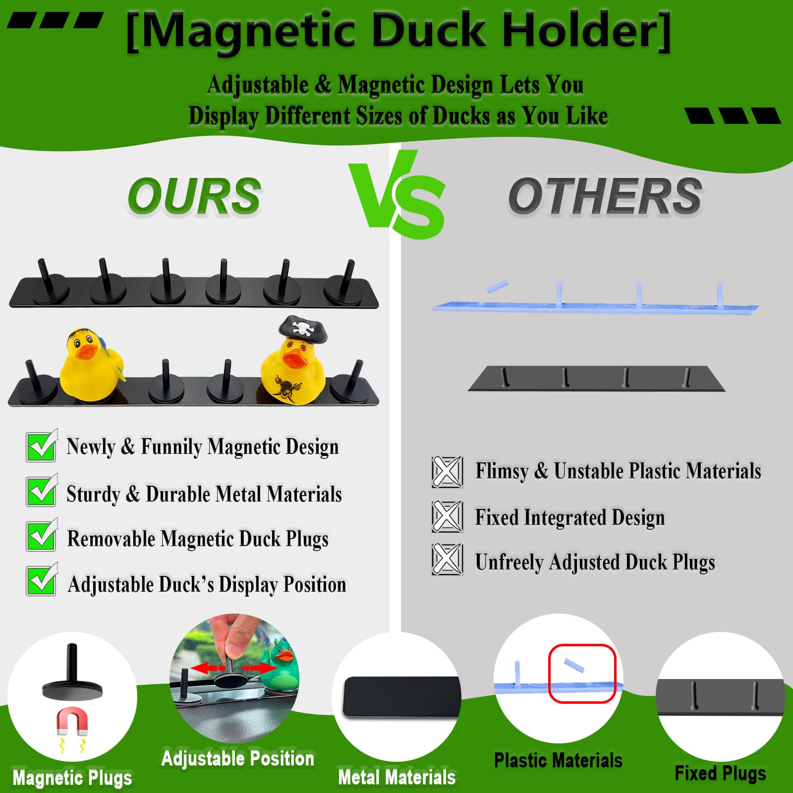 EJDRFN duck landing strip securely adheres to dashboards for stable display
