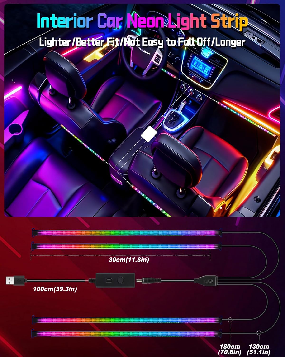 Nano adhesive mounting keeps EJ's SUPER CAR strips secure over time