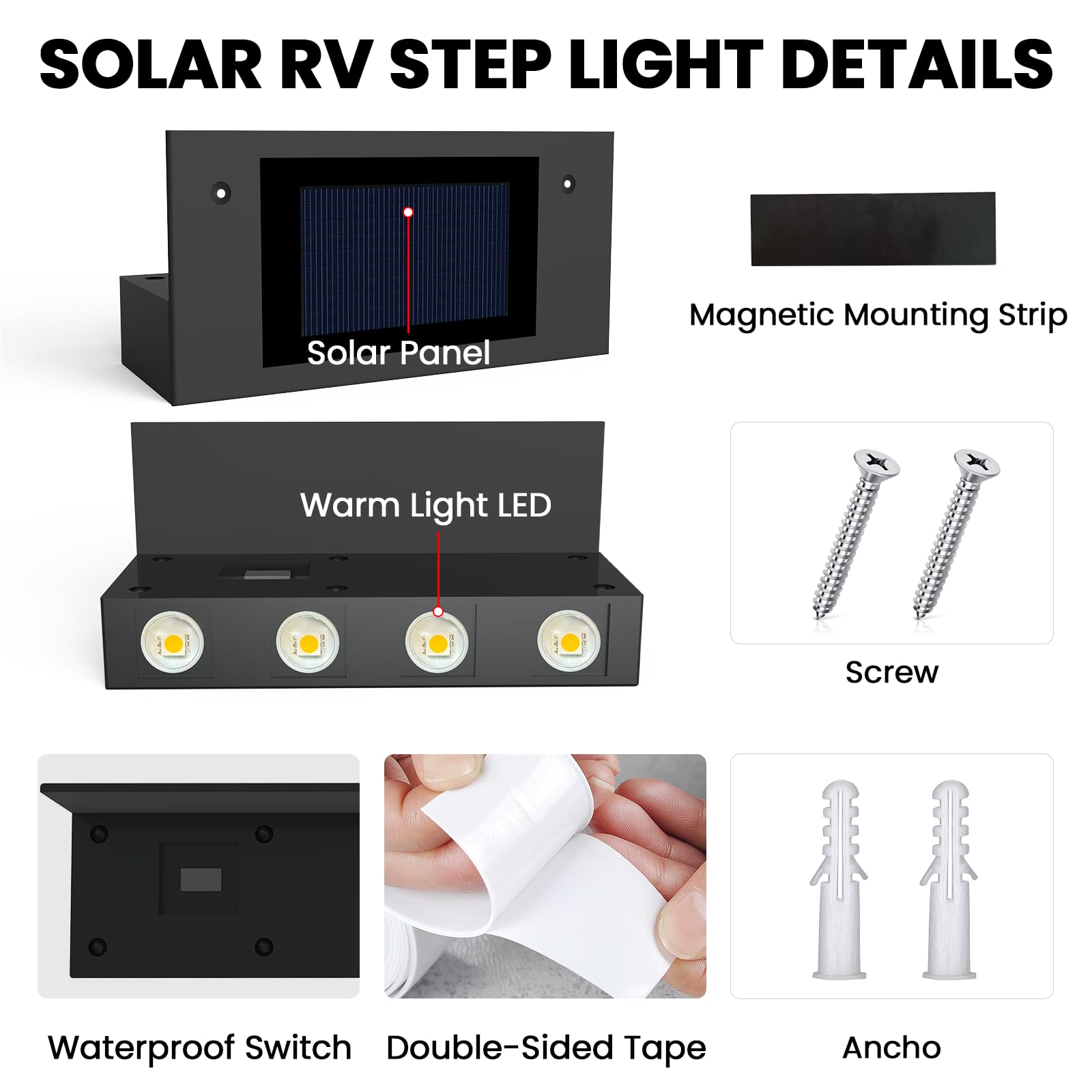 EJYTRVT IP65 waterproof RV step light resists rain and dust for year-round use.