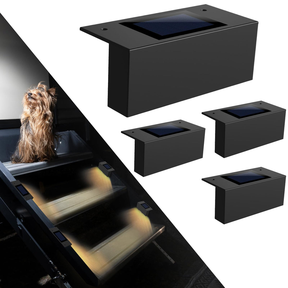 EJYTRVT magnetic solar RV step light provides clear step illumination for safer entries.