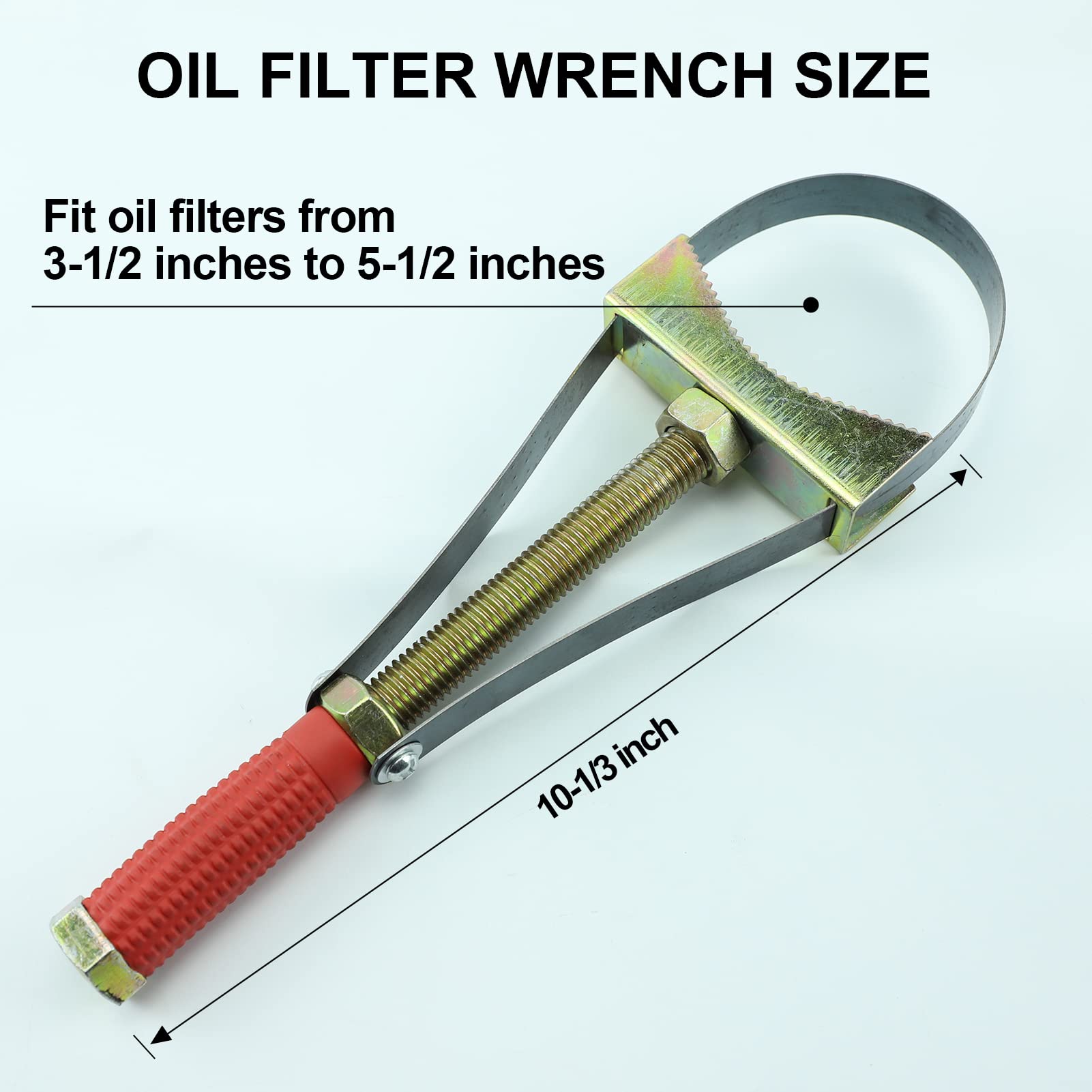EJYTRVT oil filter wrench compact ergonomic design stores easily.