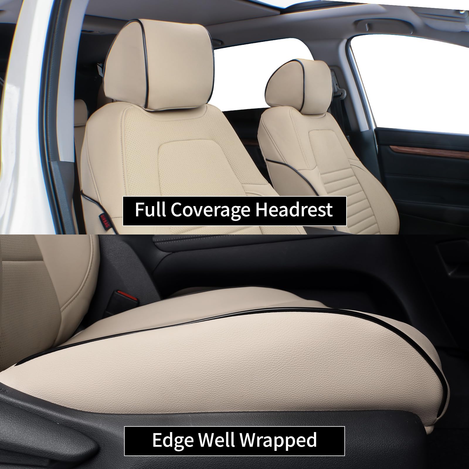 EKR seat covers use safe, solvent-free leather that resists fading for long-lasting color.