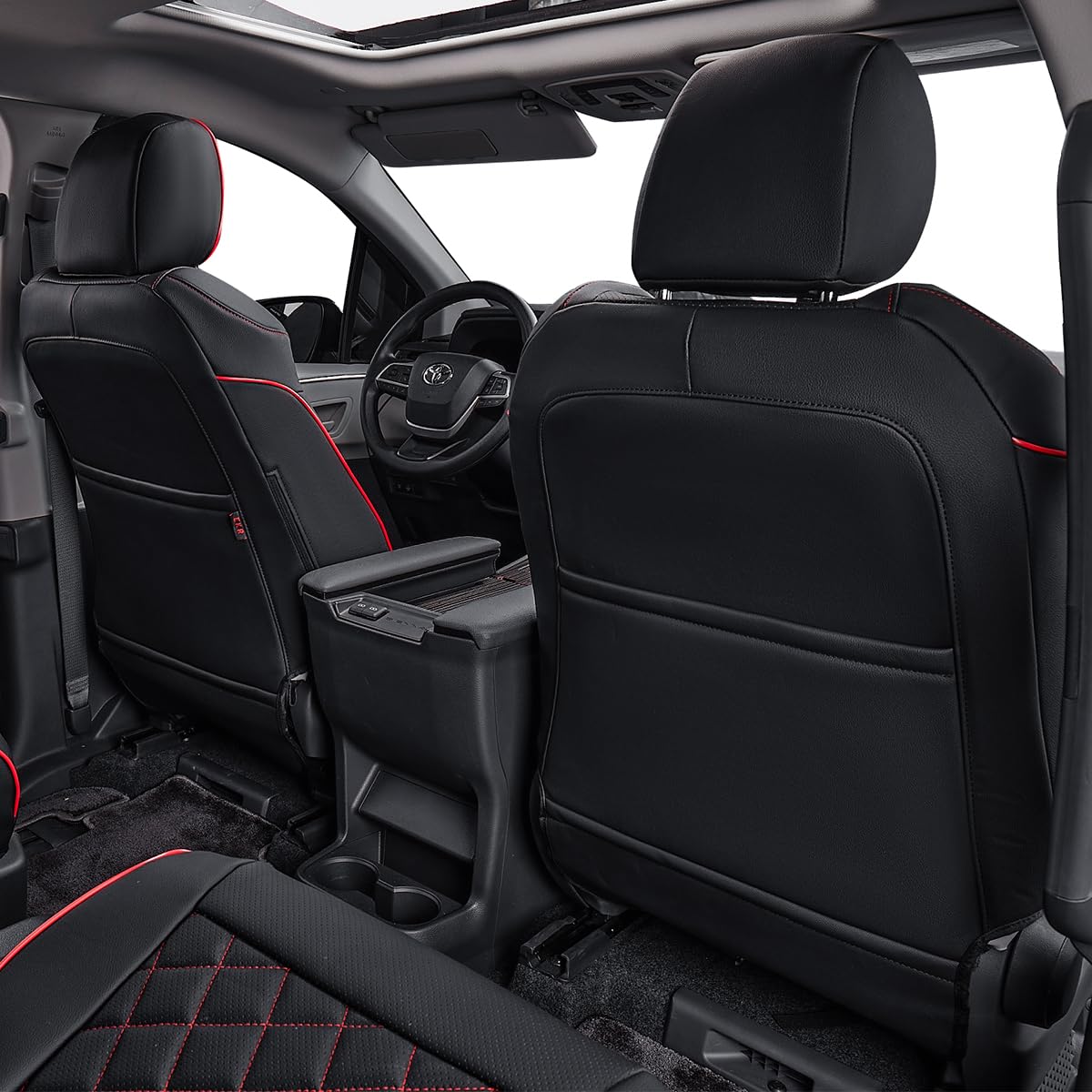 EKR Sienna leather-look seat cover with contrasting piping enhances cabin style.