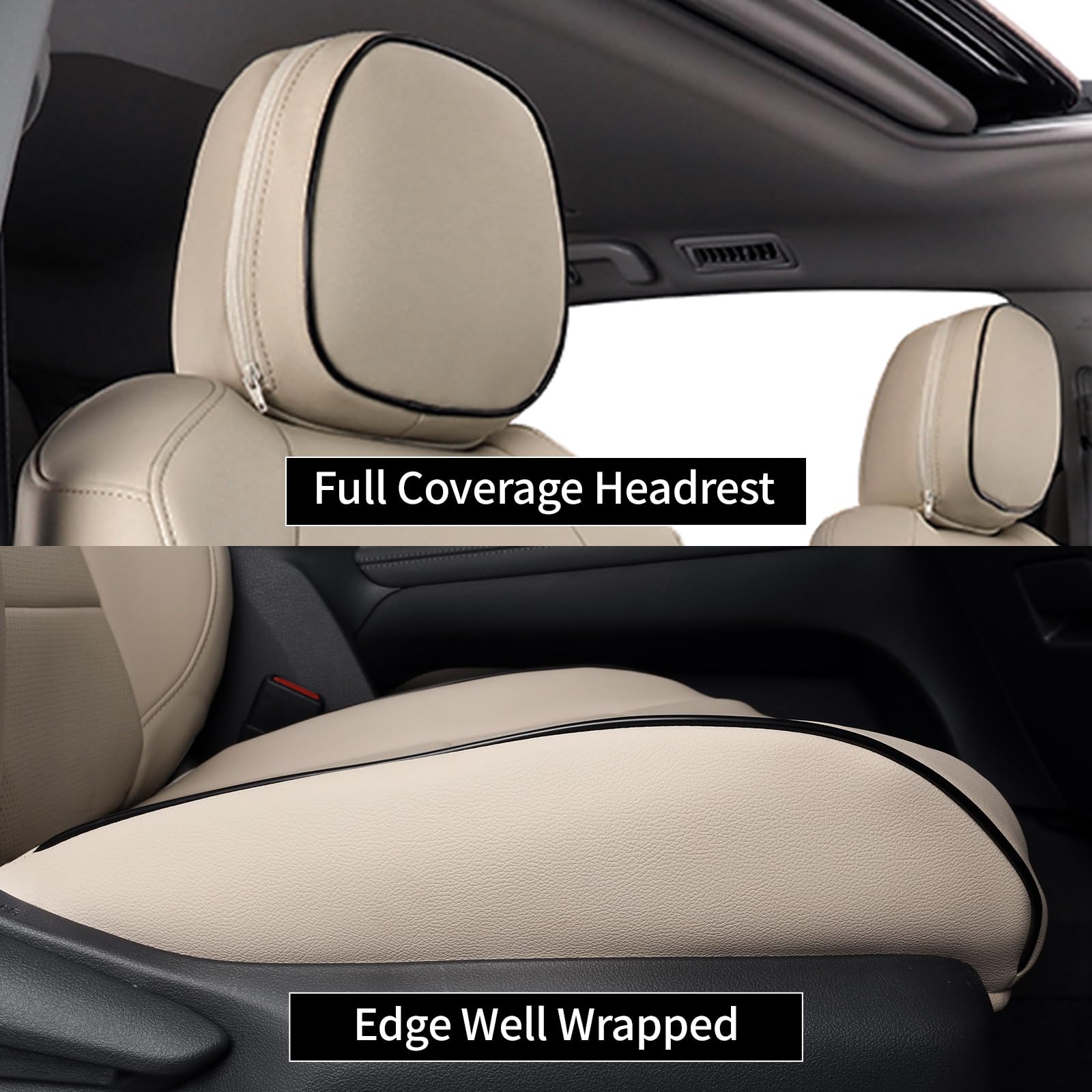 EKR Sienna seat covers with airbag-safe stitching for safe deployment.