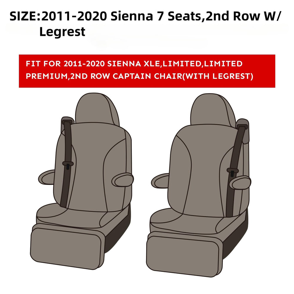 EKR Sienna 2nd-row legrest-compatible covers for family comfort.