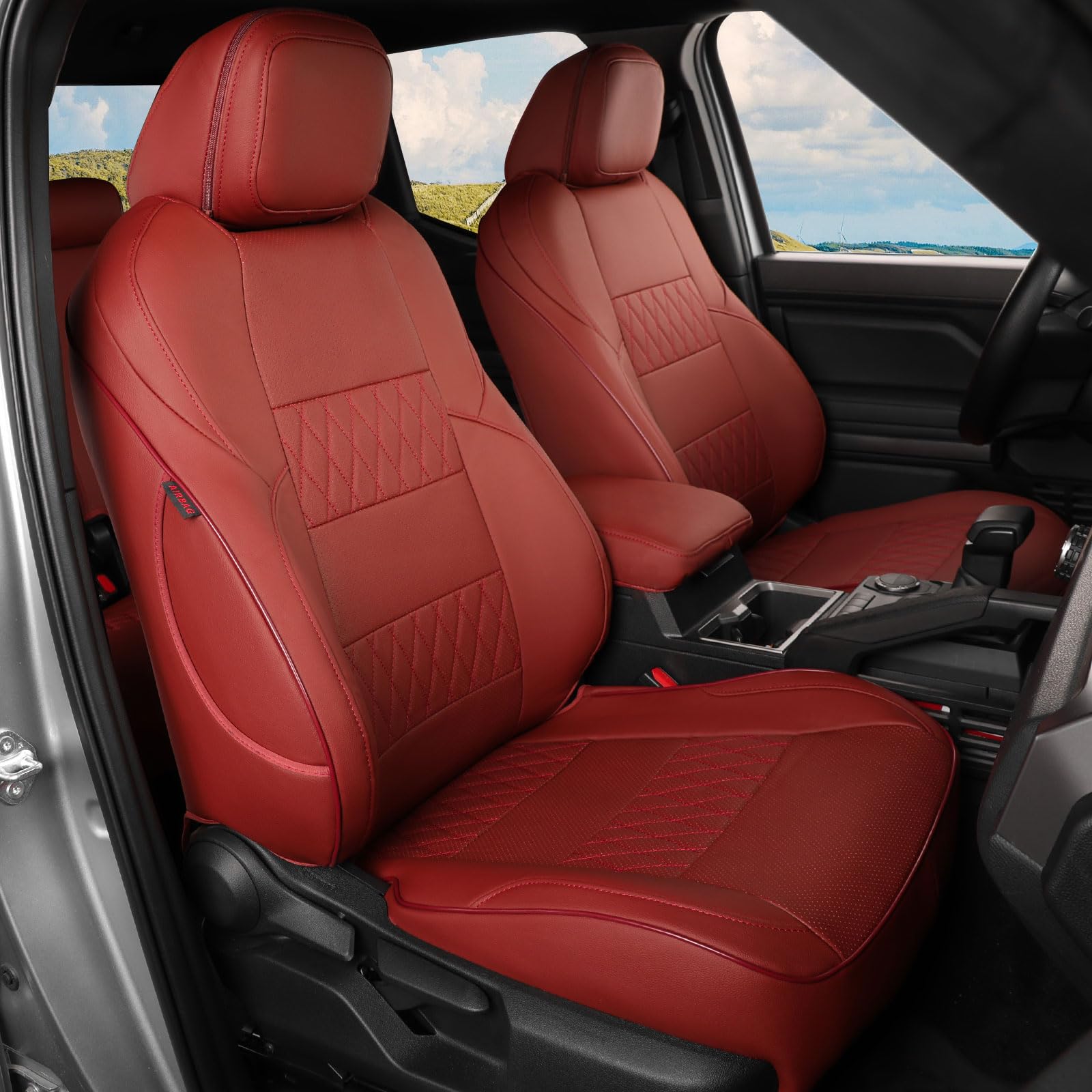 EKR Tacoma custom-fit seat covers protect seats with a premium look.