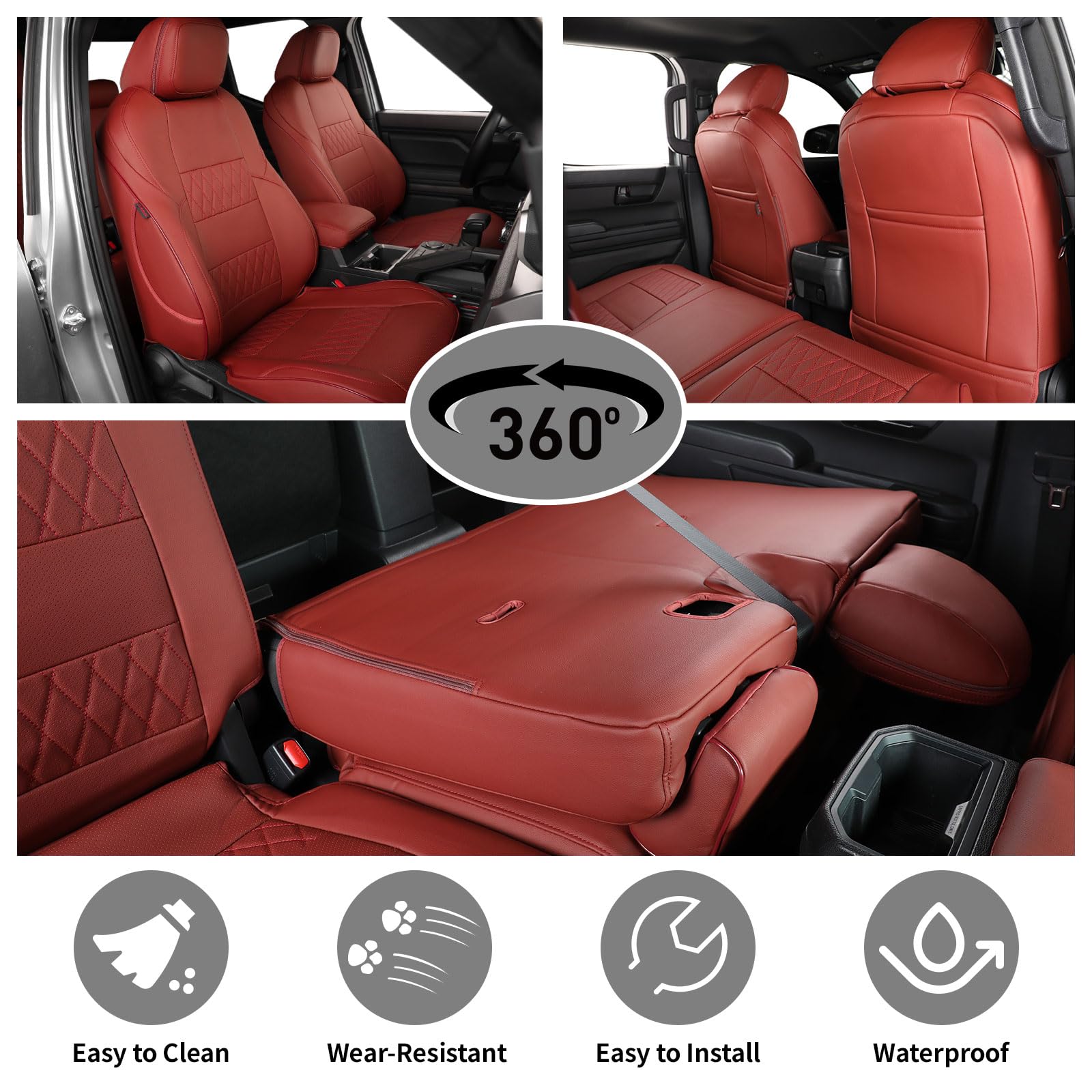 EKR Tacoma non-slip-back seat cover backing stays securely in place.