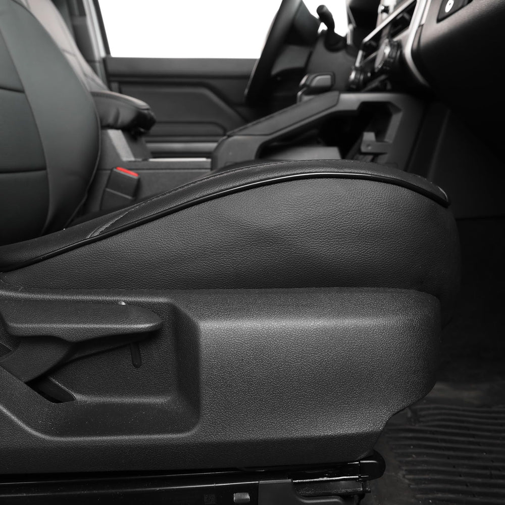 EKR Tacoma rear seat covers protecting upholstery from spills and stains.