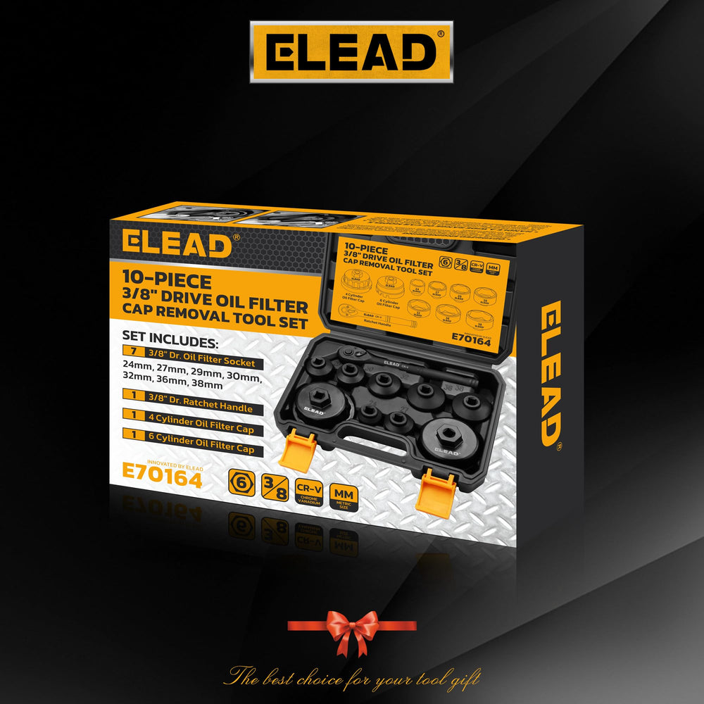 ELEAD 3/8 drive wrench handle provides solid leverage during oil changes.